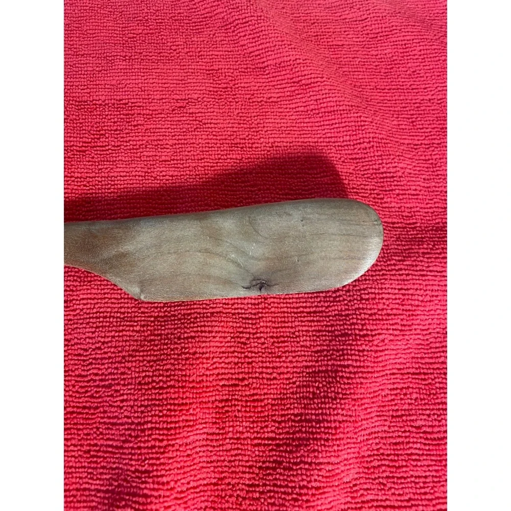 Vintage Hand Carved Wooden Dual Ended Mixing Spoon and Spreader Tool